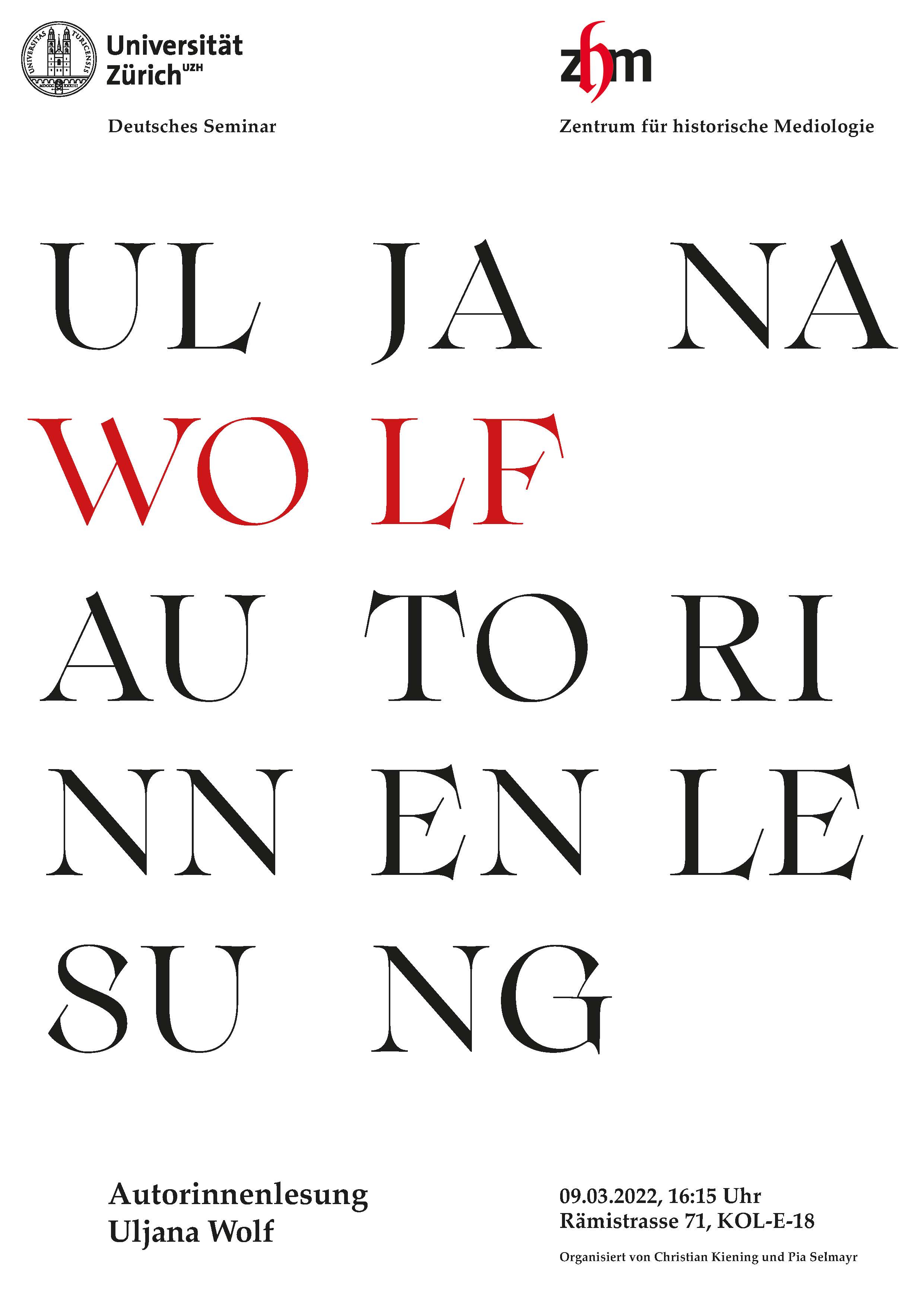 Plakat Uljana Wolf